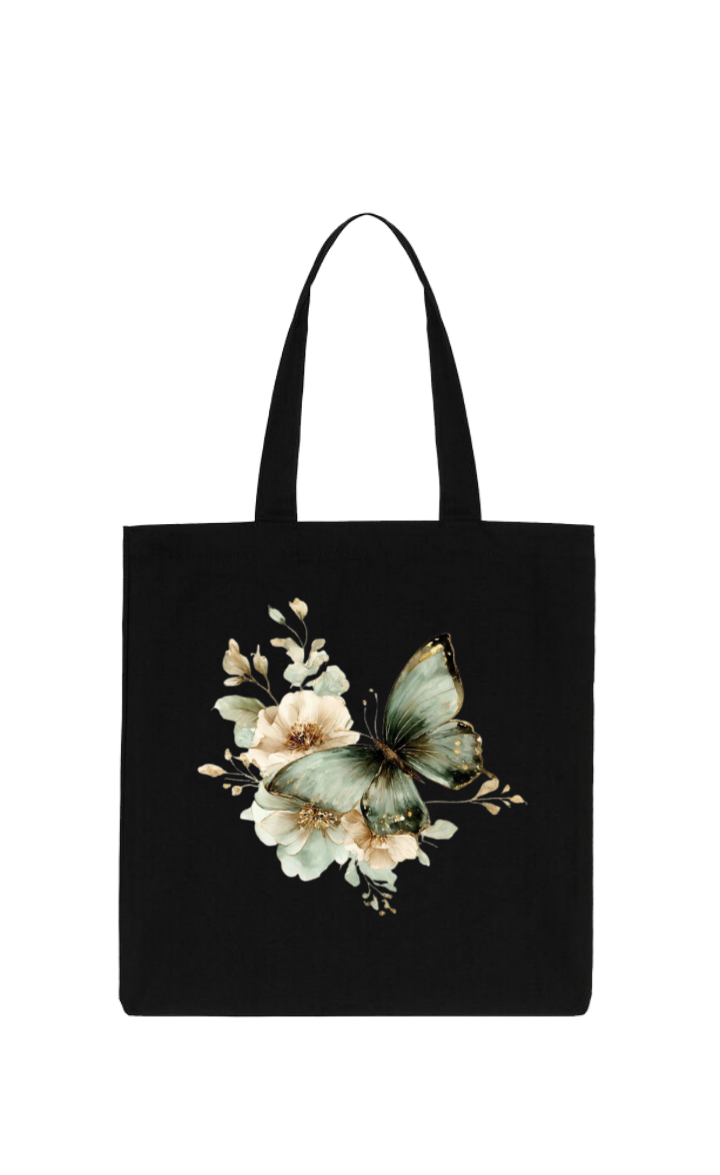 butterflies tote bag Black 29