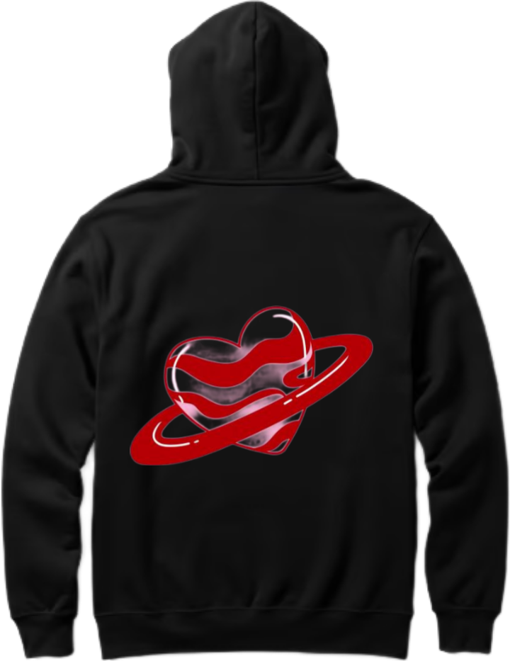 The planet Saturn One Size hoodie Black Back 29