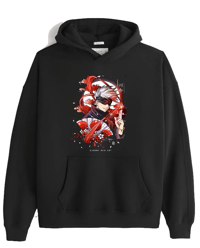 jujutsu kaisen GOJO Oversize  Hoodie Black 29