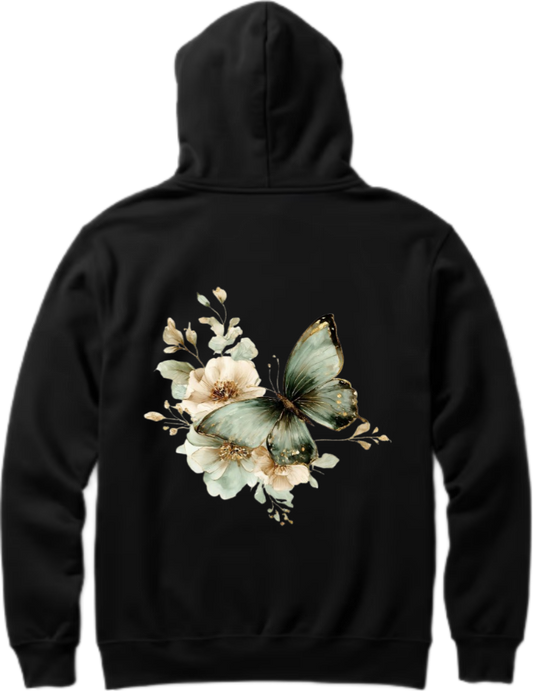butterflies Oversize Hoodie Black Back 29