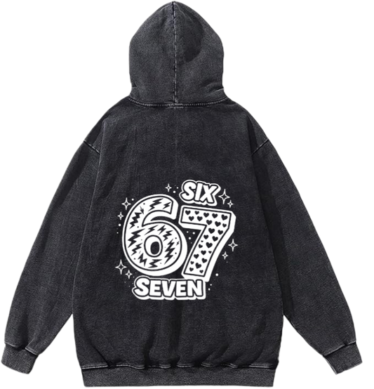 67 designs Oversize Hoodie Washed Back 29