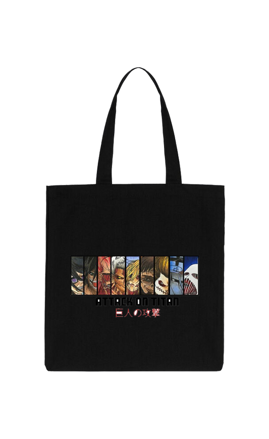 Anime Attack on titan shingeki no kyojin Aot Black tote bag 29
