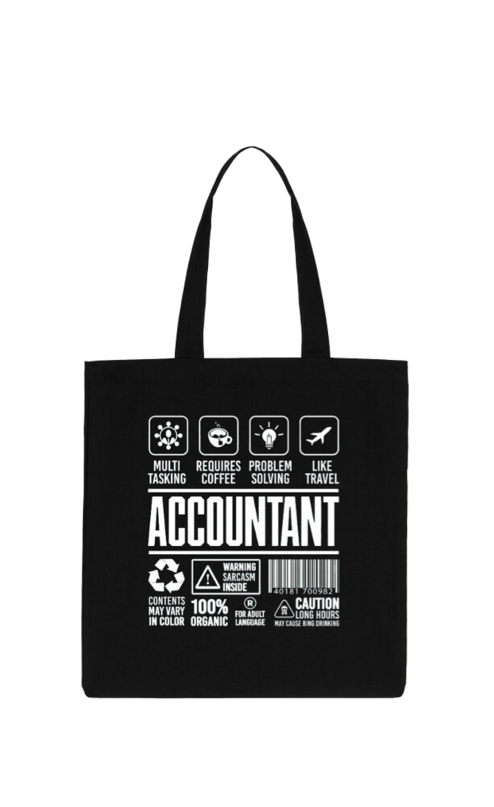 ACCOUNTANT Back text tote bag Black 117