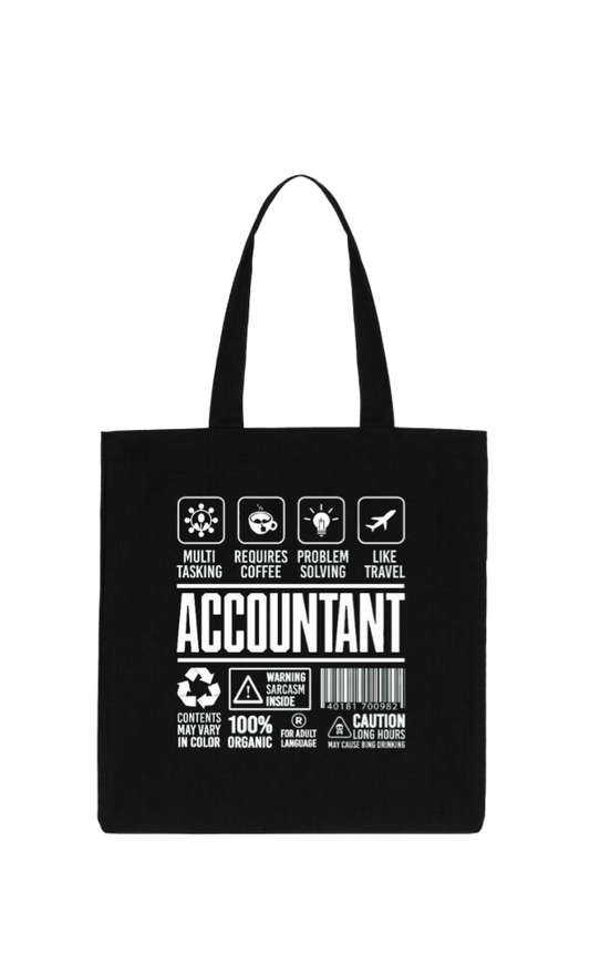 ACCOUNTANT Back text tote bag Black 117