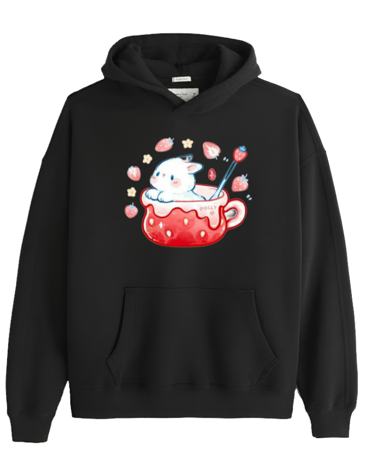 bunny Oversize Hoodie Black 2