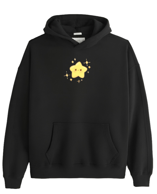 Cute Pink Anime Kirby Character Graphic Hoodie for Women and Men, Kawaii Cartoon Black Pullover Sweatshirt 2