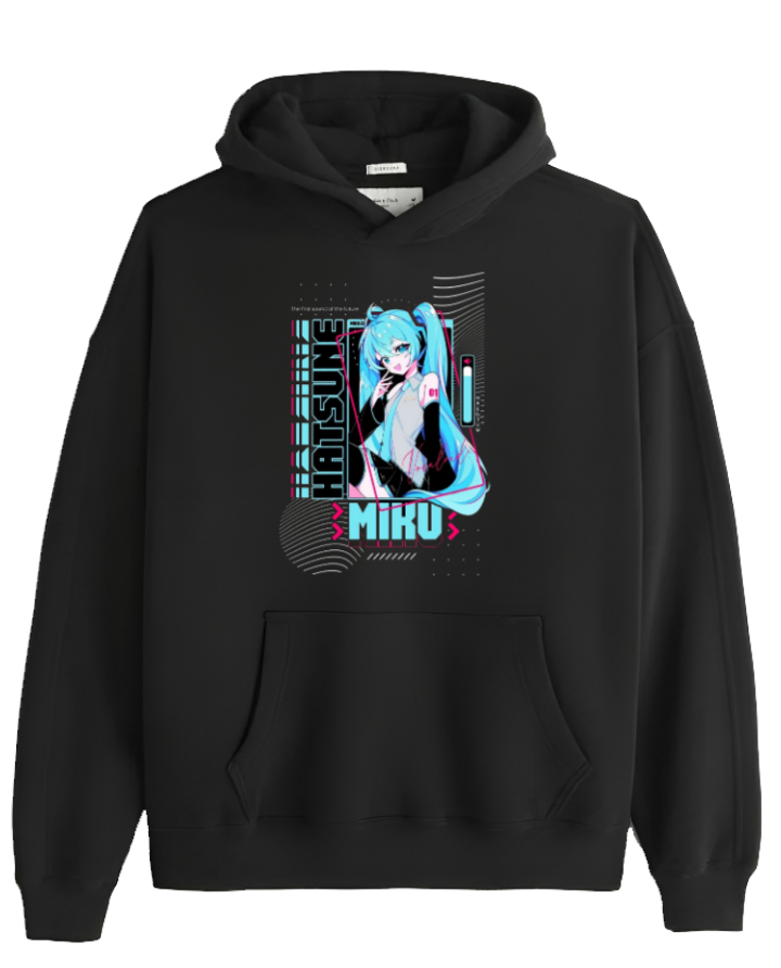 Hatsune Miku One Size hoodie Black 2
