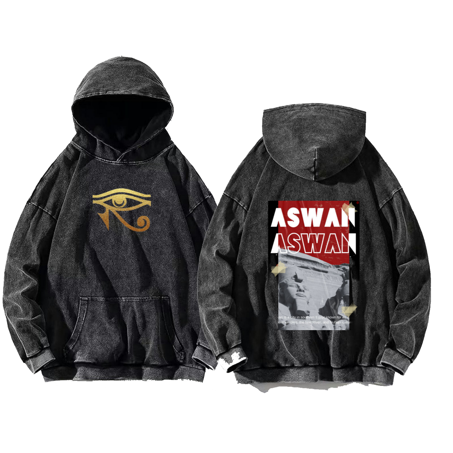 Egypt Over Size hoodie Washed Back 2