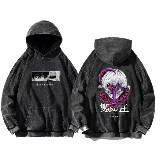 Tokyo ghoul One Size hoodie Washed Back 2