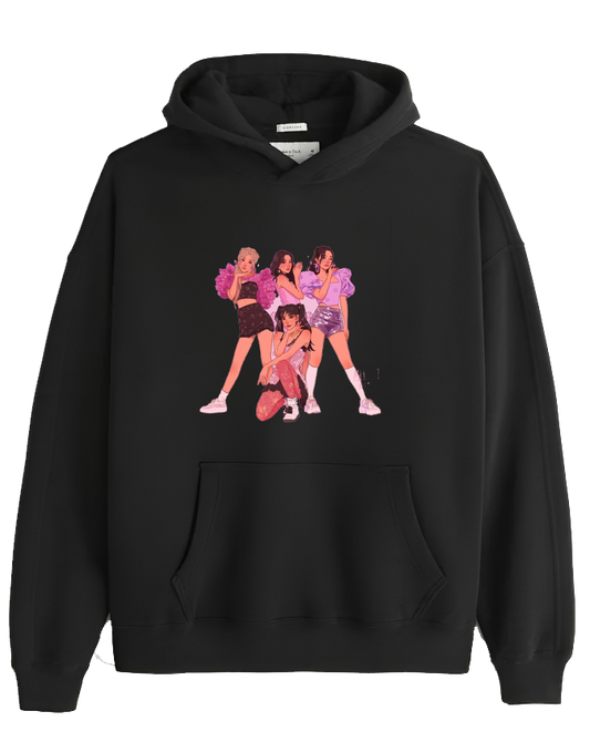 Black pink One Size hoodie Black 2