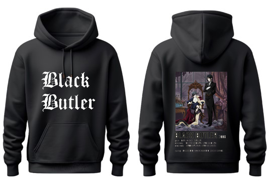 black butler One Size hoodie Black Back 5