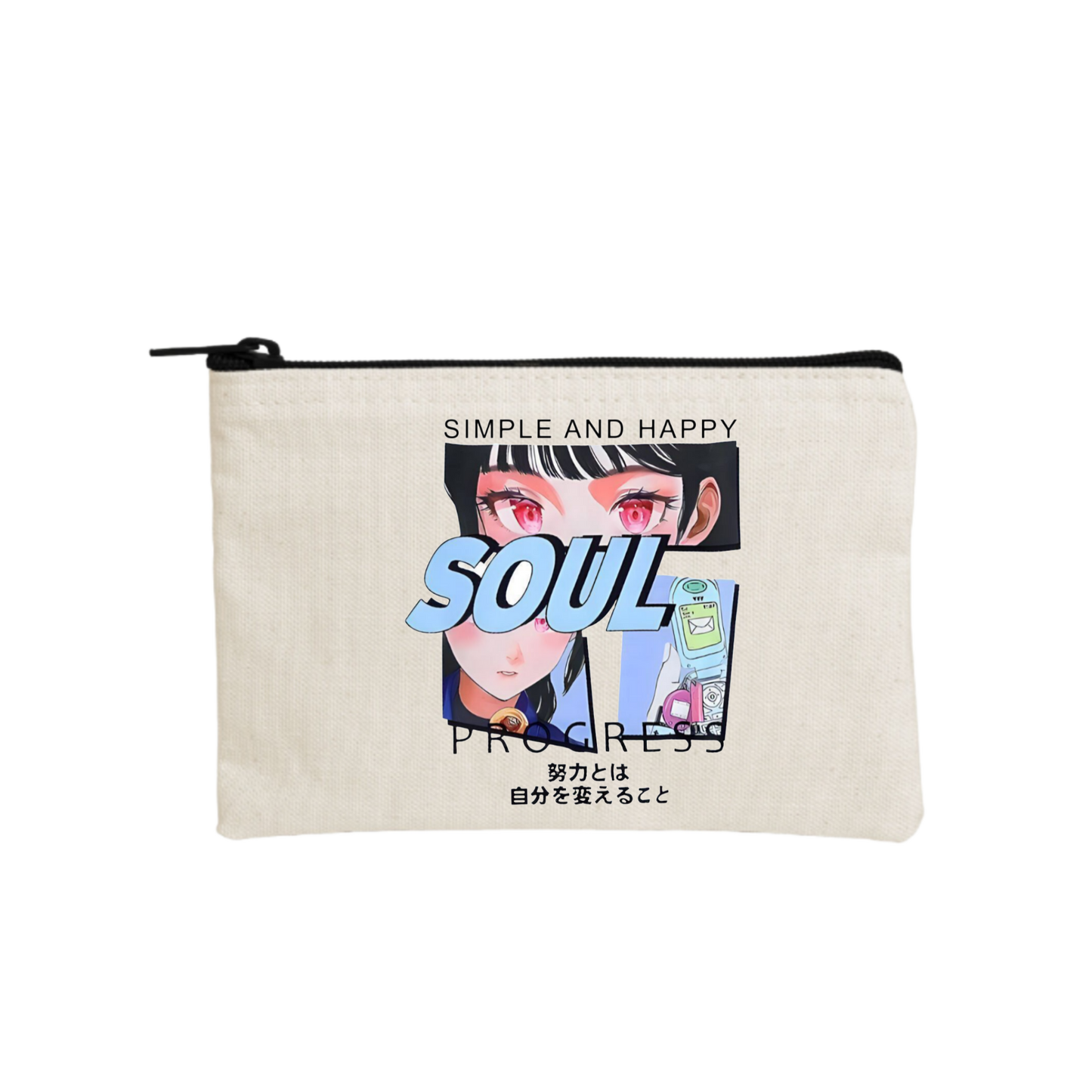 RANDOM ANIME GIRL wallet pencil case Beige 9
