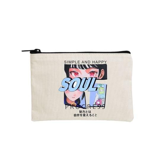 RANDOM ANIME GIRL wallet pencil case Beige 9