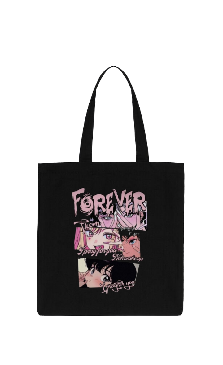 RANDOM ANIME GIRL tote bag Black 2