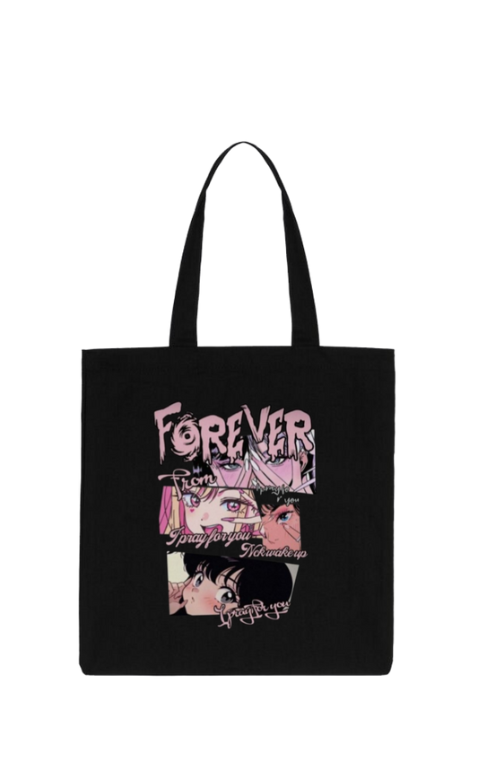 RANDOM ANIME GIRL tote bag Black 2