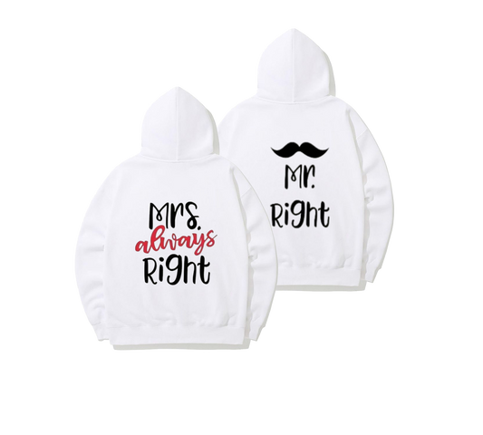 VaIentine coupIe Oversize Hoodie Cables White  Back 2