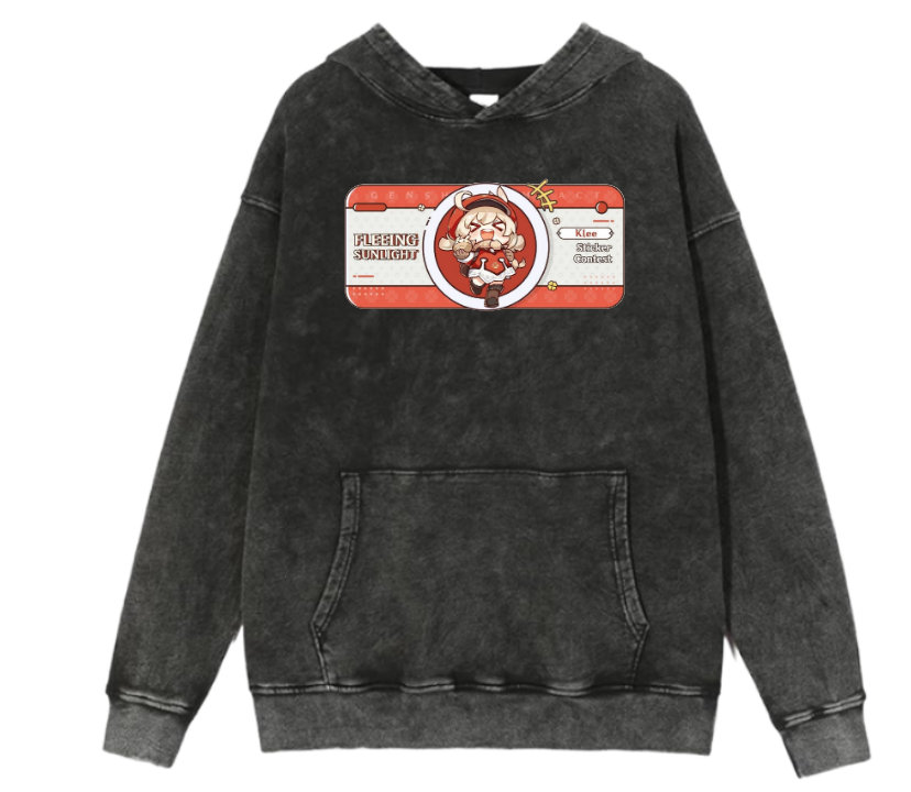 Genshin Impact Klee Over Size  hoodie Washed 2