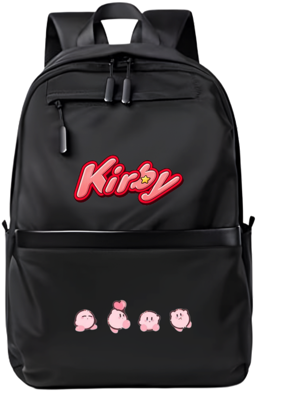 Kirby Backpack for Kids Teens, Cute Anime Cartoon Black School Bag, Casual Daypack Travel Bookbag for Boys and Girls 2