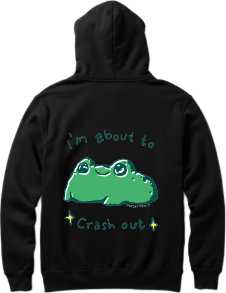 frog Oversize Hoodie Black Back 2