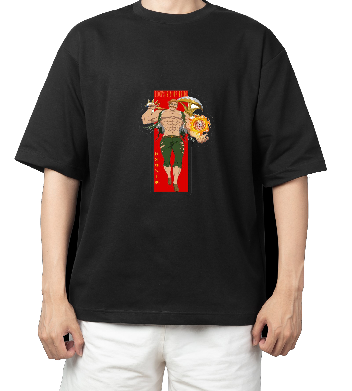 Anime Nanatsu no taizai seven deadly sins One Size t- shirt Black 2