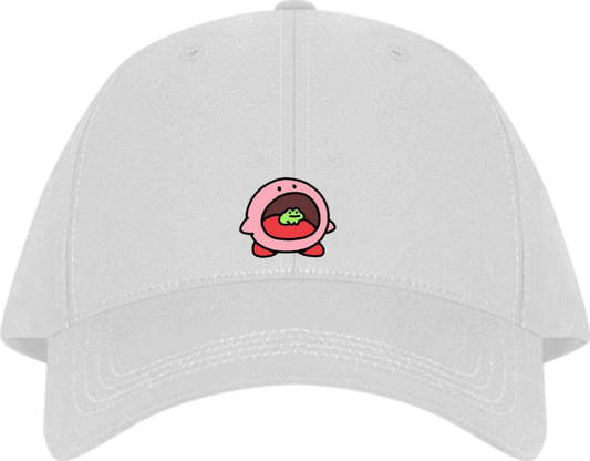 Cute Anime Kirby Baseball Cap, Kawaii Pink Character White Dad Hat, Adjustable Y2K Streetwear Sun Cap for Women and Men 2