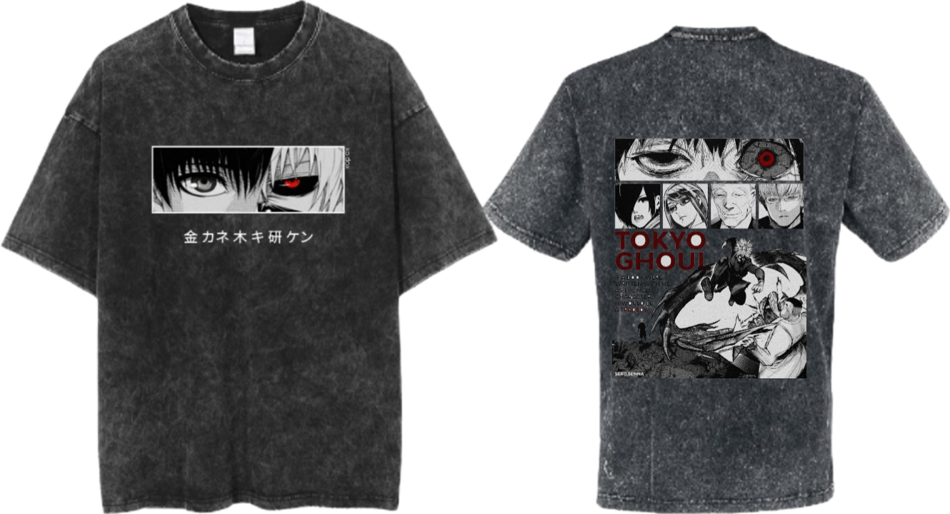 Tokyo ghoul t- shirt One Size Washed Back 2