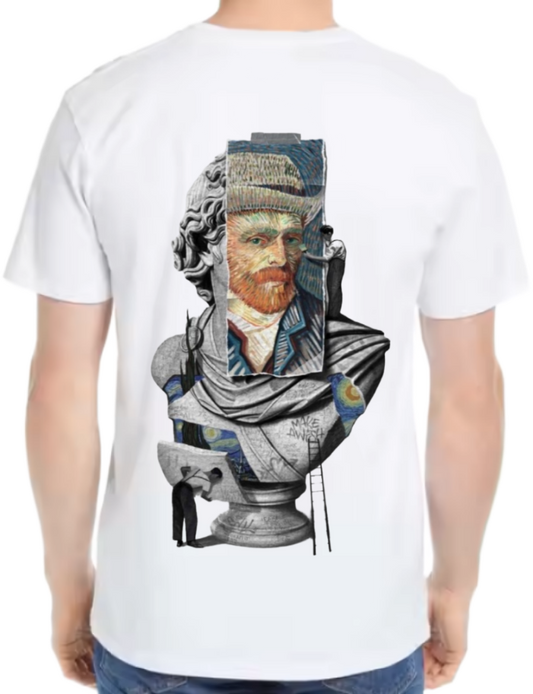 فان جوخ  t- shirt One Size White back 2