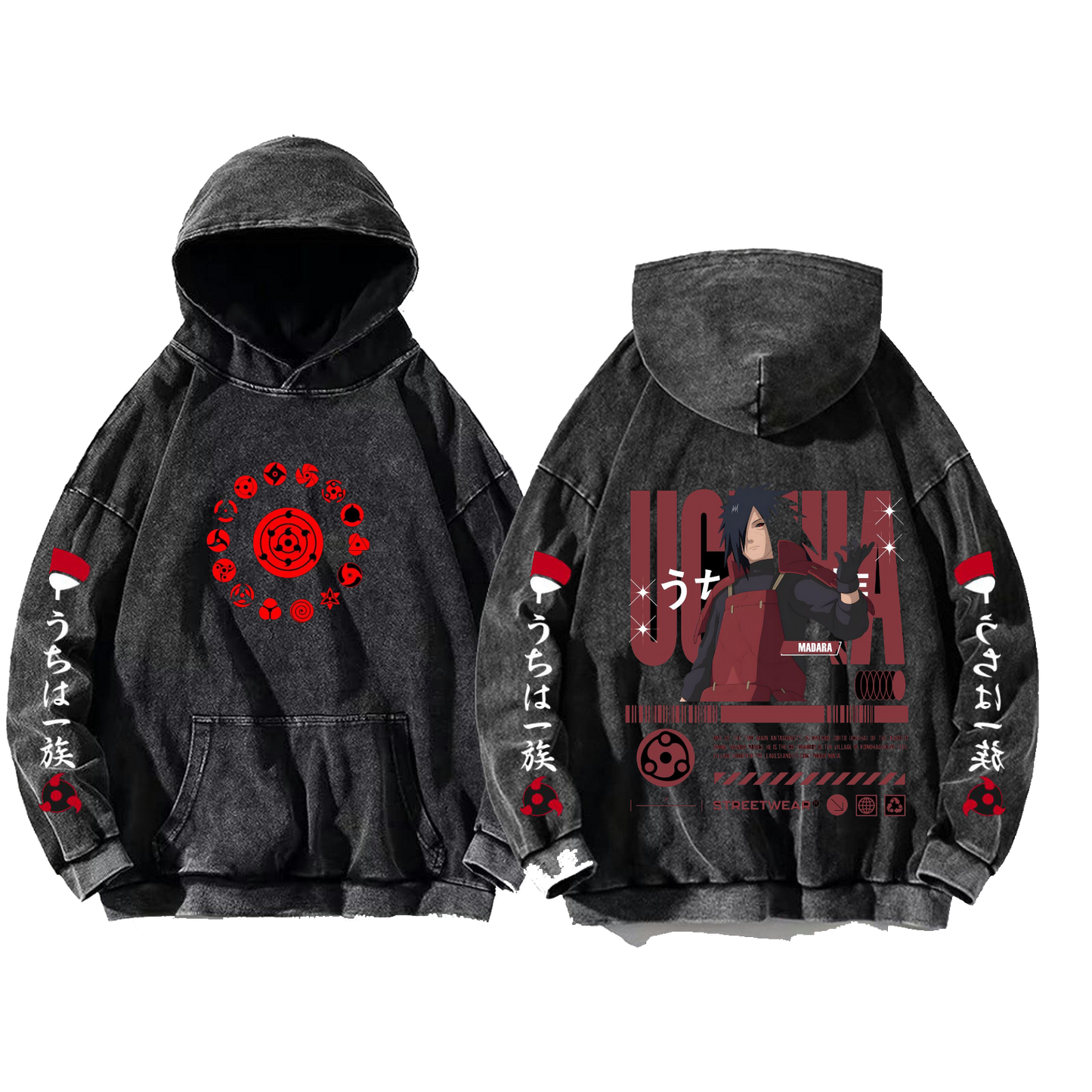 Naruto Shippuden One Size hoodie Washed Back 2