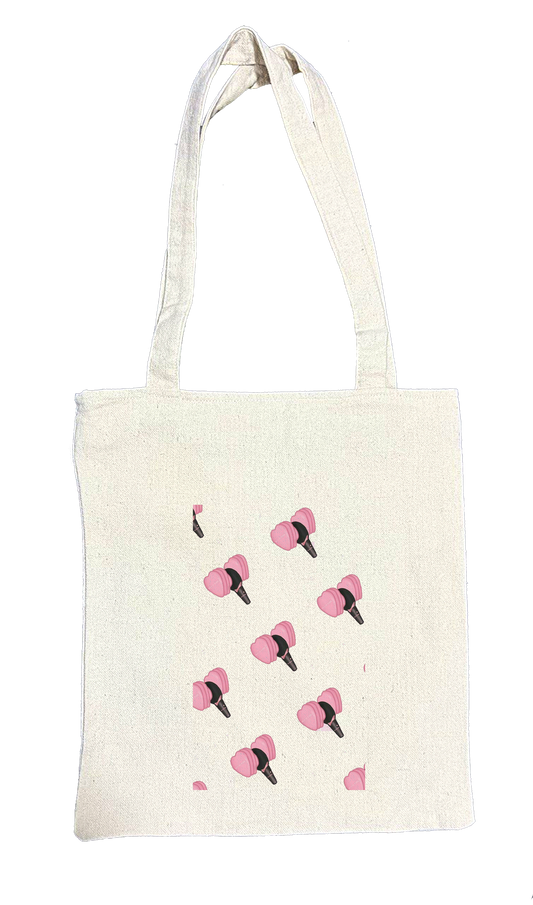 Black pink tote bag beige 2
