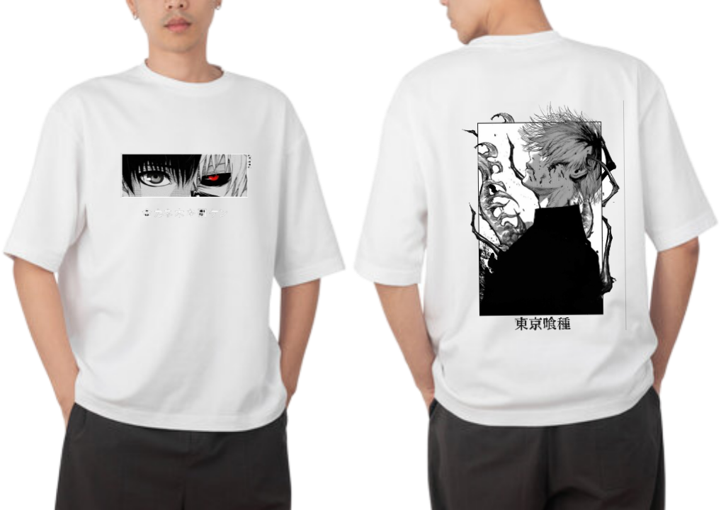 Tokyo ghoul t- shirt One Size White Back 2