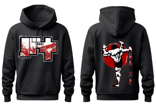 Anime baki oversize hoodie Black Back 11