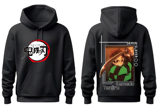 Anime Demon slayer nezuko tanjiro Oversize Hoodie Black 2