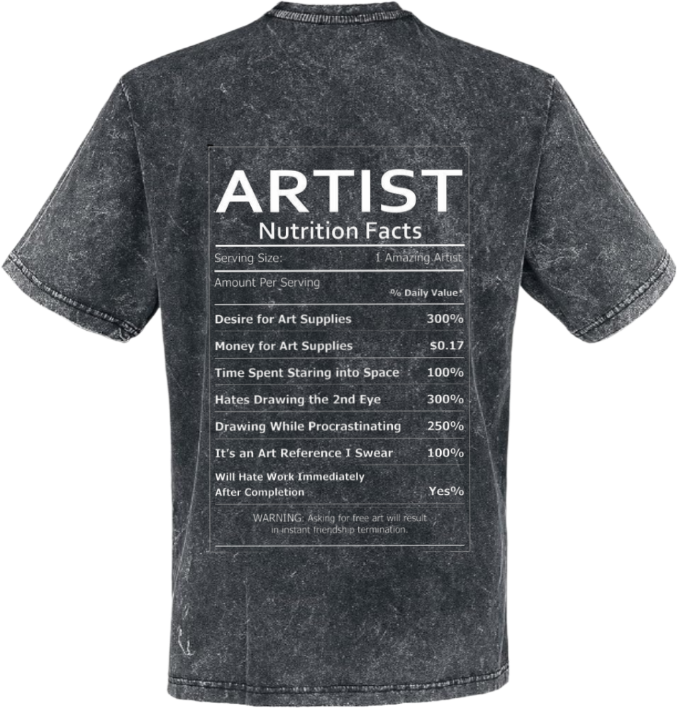ARTIST Back text One Size t- shirt Washed Back 82