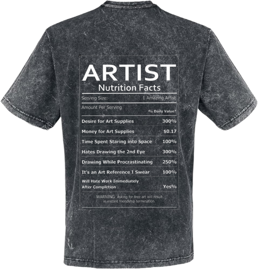 ARTIST Back text One Size t- shirt Washed Back 82