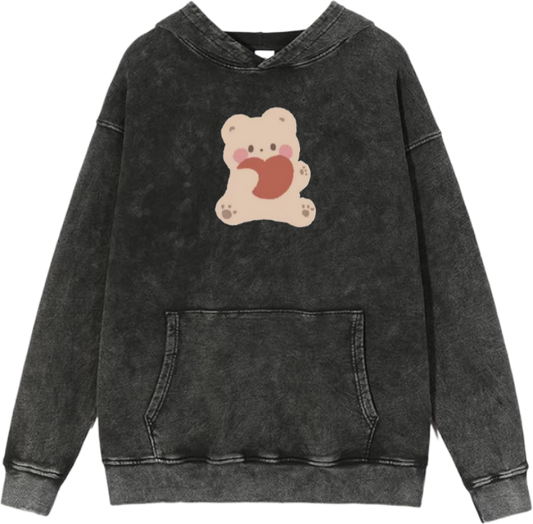 bear Oversize  Hoodie Washed gray  3