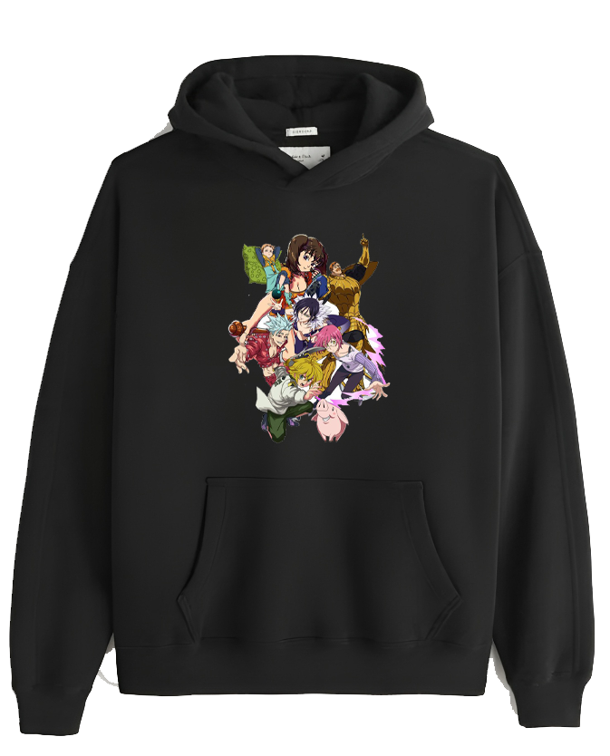 Anime Nanatsu no taizai seven deadly sins Oversize Hoodie Black 2