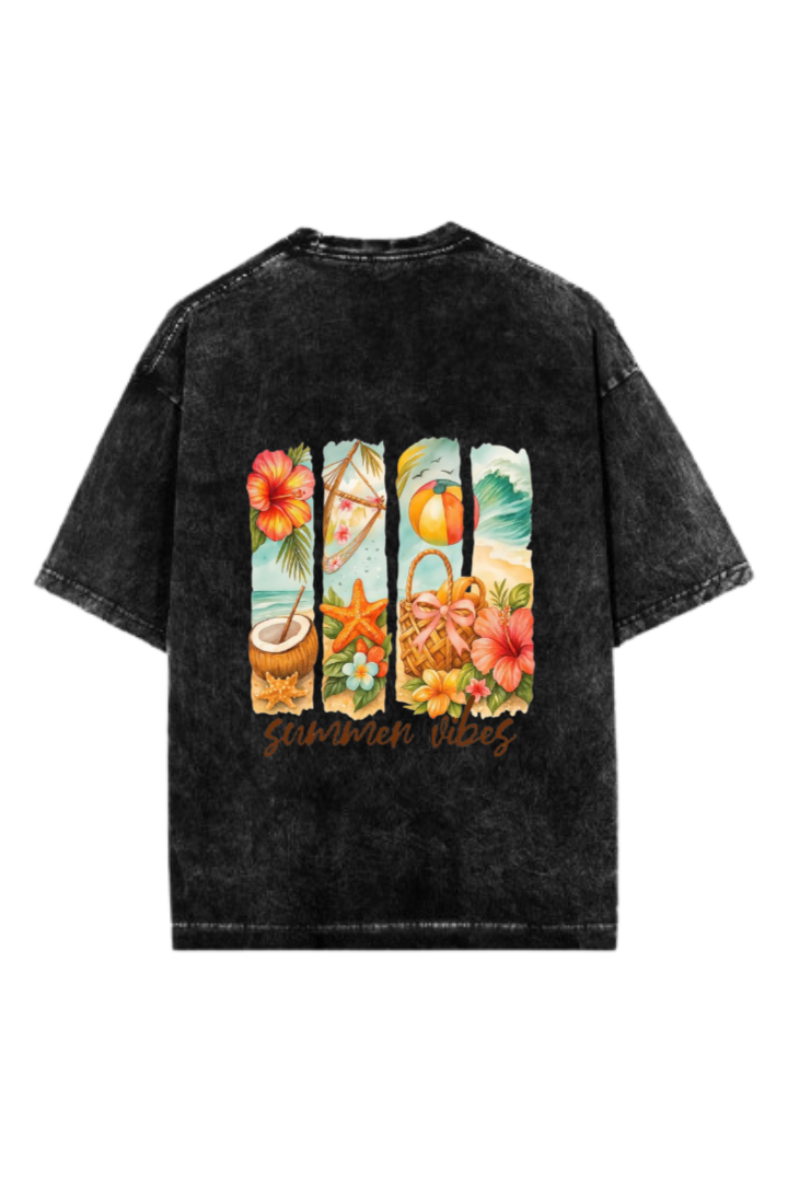 Summer Vibes One Size t- shirt Washed Back 2