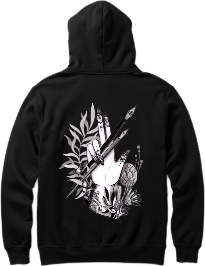 Street Style One Size hoodie Black Back 2