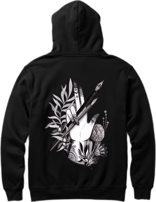 Street Style One Size hoodie Black Back 2