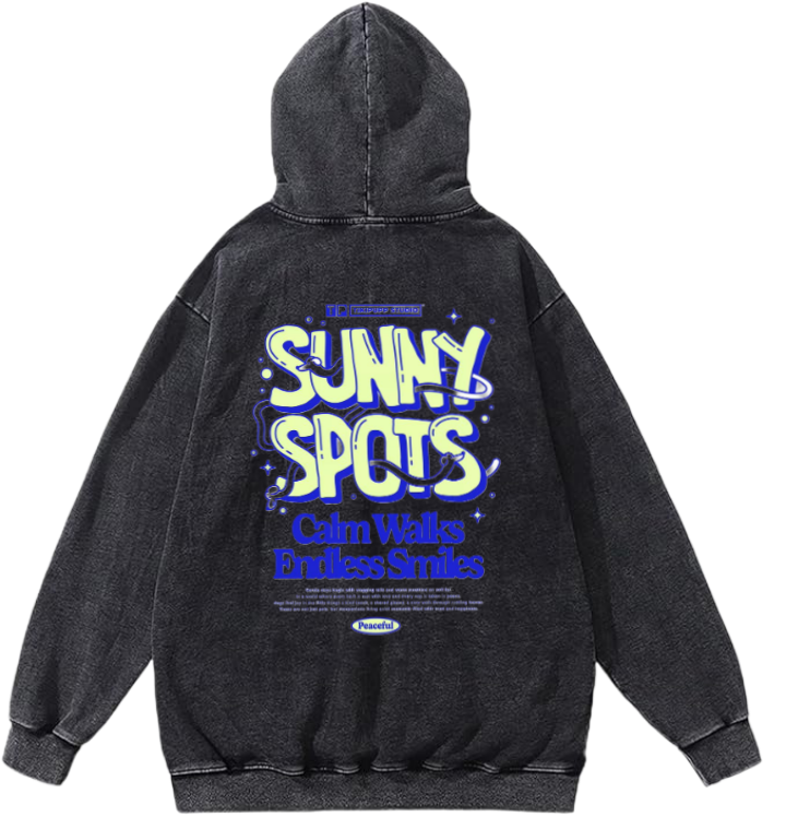 SUNNY SPOTS Over Size hoodie Washed Back 2