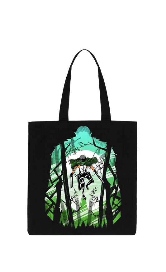 Anime Attack on titan shingeki no kyojin Aot Black tote bag 2