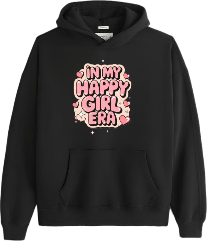 names One Size hoodie Black In My Happy Girl Era 2