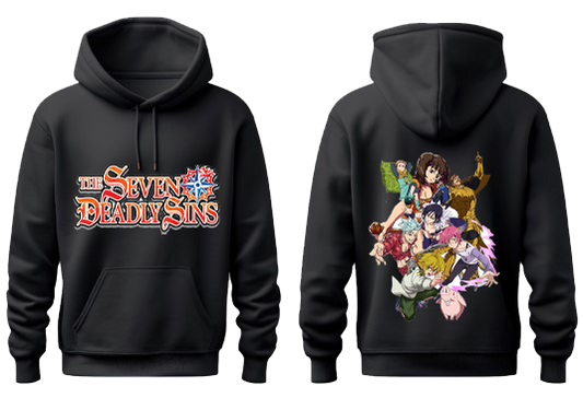 Anime Nanatsu no taizai seven deadly sins Oversize Hoodie Black Back 2