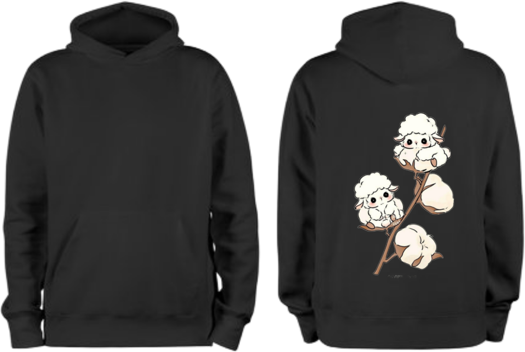 Kawaii One Size hoodie Black Back 2