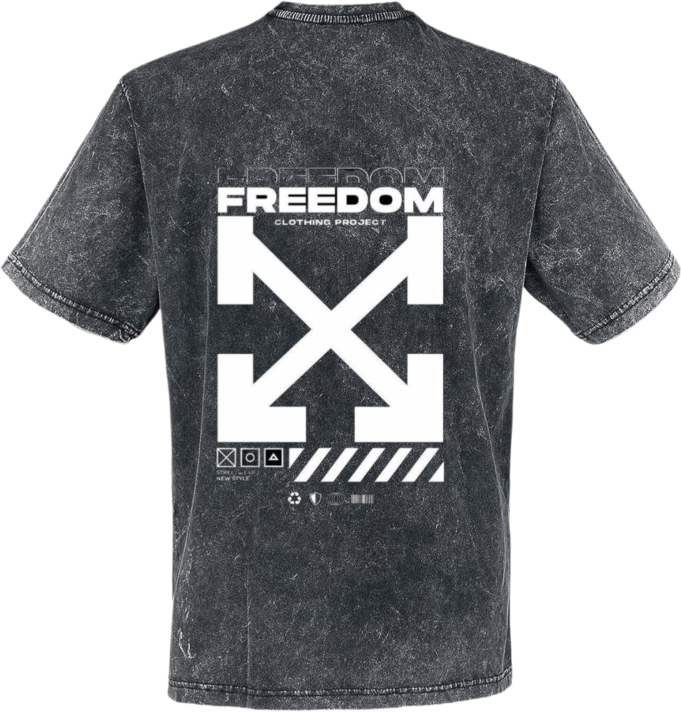 FREEDOM t- shirt Over Size Washed Back 2