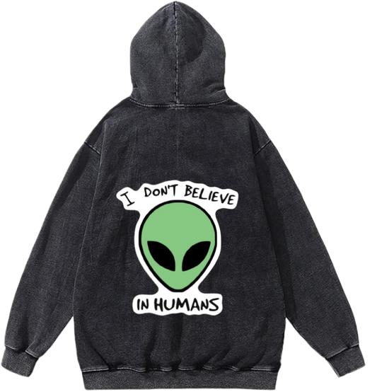 aliens Oversize Hoodie Washed gray Back 2