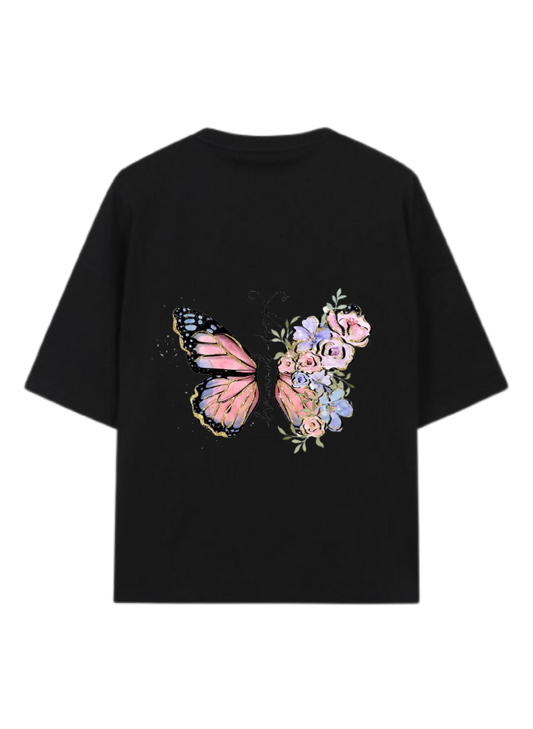 butterflies t- shirt Black 2