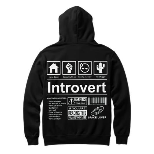 Back text Introvert oversize hoodie back 2