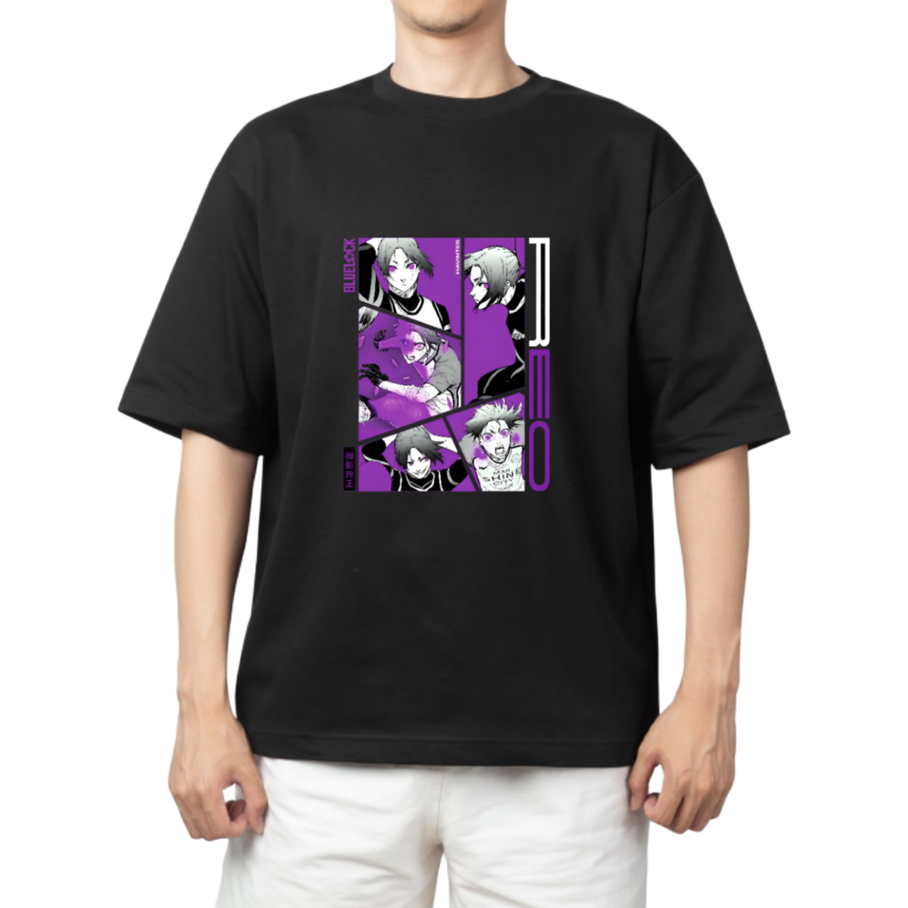blue lock t- shirt One Size Black 19