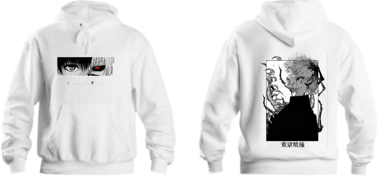 okyo Ghoul One Size hoodie White Back 2